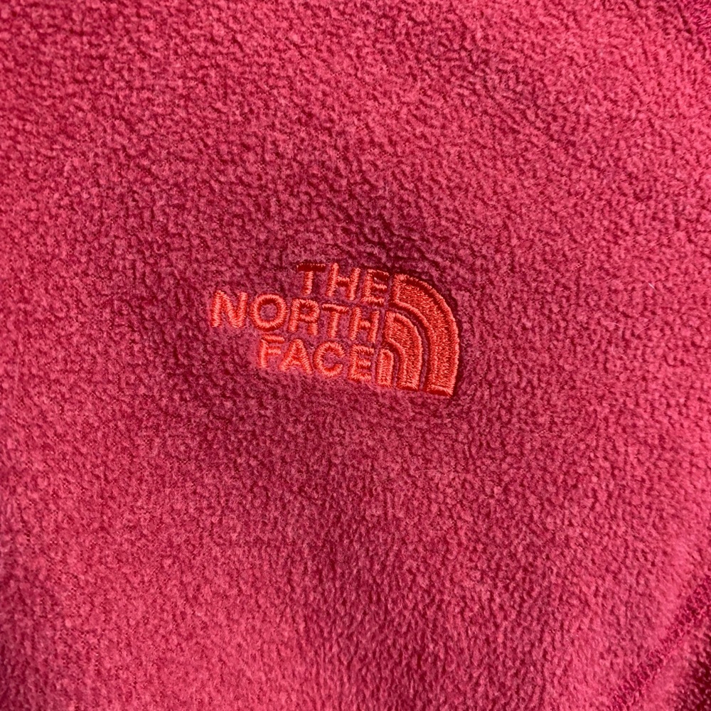 Women’s Medium Pink The North Face Fleece 1/4 Zip Pull Over - Picture 2 of 5